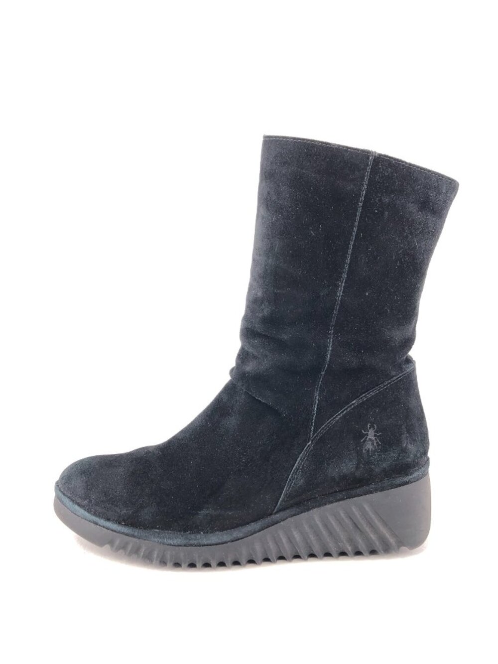 Fly London Lede Black Suede Wedge Boots EUR 40